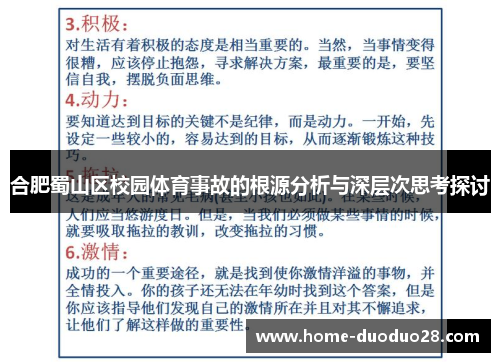 合肥蜀山区校园体育事故的根源分析与深层次思考探讨