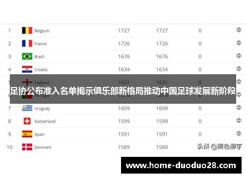 足协公布准入名单揭示俱乐部新格局推动中国足球发展新阶段